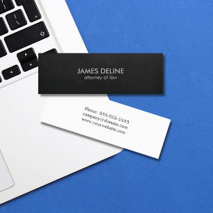 Minimalist Plain Texture Black Attorney Mini Business Card