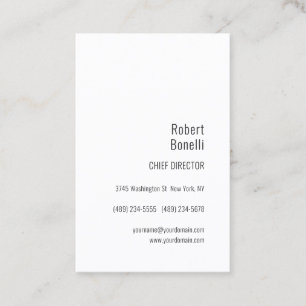 Minimalist Plain White Grey Modern Business Card