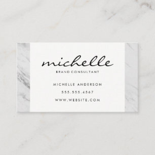 Minimalist Plain White Marble Trim Business Card