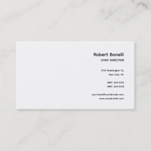Minimalist Plain White Modern  Business Card