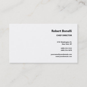 Minimalist Plain White Modern  Business Card