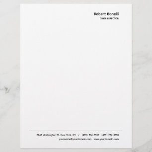 Minimalist Plain White Modern Custom Letterhead