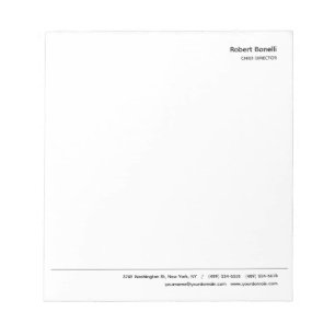Minimalist Plain White Modern Notepad