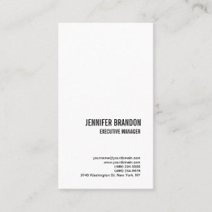 Minimalist Plain White Modern Professional Business Card