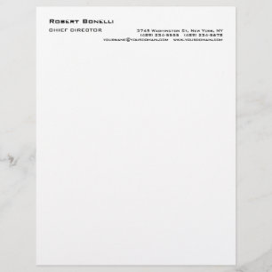 Minimalist Plain White Modern Standard Size Custom Letterhead