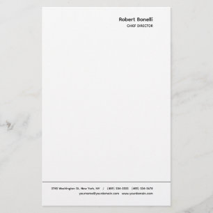 Minimalist Plain White Modern Stationery