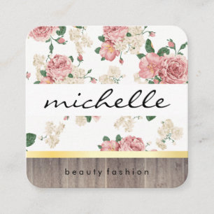 Minimalist Plain White with Cursive Text Square Business Card