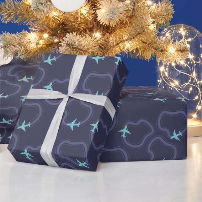 Minimalist plane  wrapping paper (Holidays)