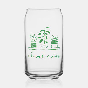 Minimalist Plant Mum Cute Plant Lover Can Glass