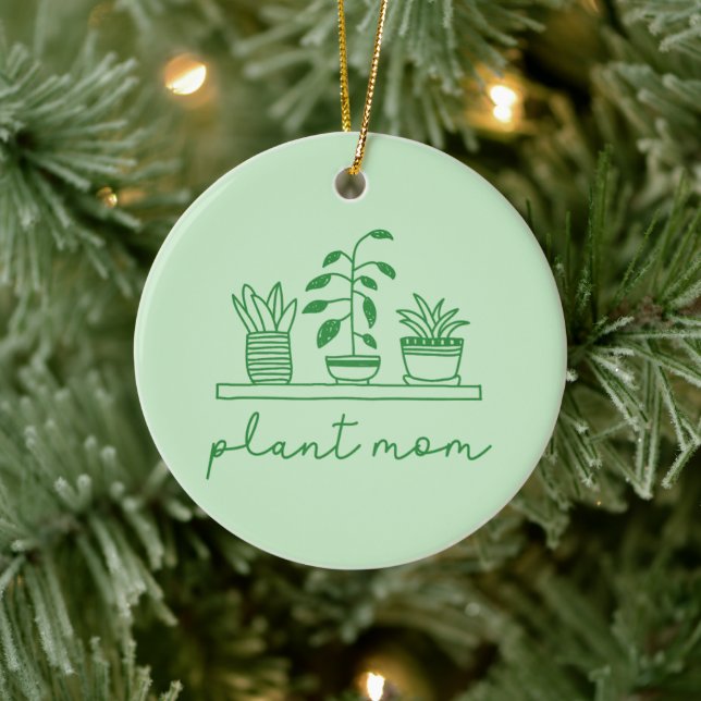 Minimalist Plant Mum Cute Plant Lover Ceramic Ornament (Tree)