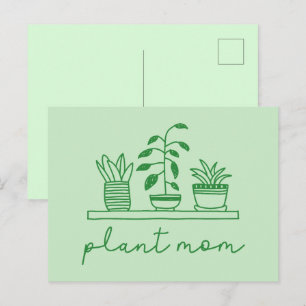 Minimalist Plant Mum Cute Plant Lover Postcard
