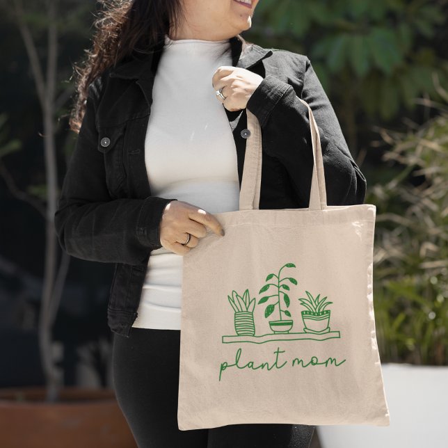 Minimalist Plant Mum Cute Plant Lover Tote Bag (Creator Uploaded)