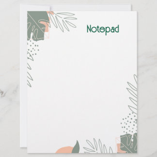 Minimalist plant paper notebook custom letterhead