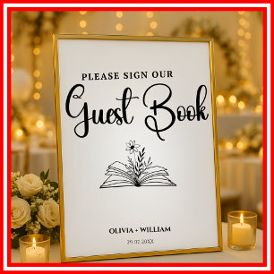 Minimalist Please Sign Our Guest Book Wedding Sign