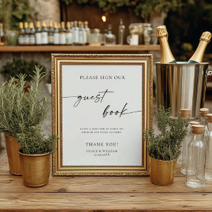 Minimalist Please Sign Our Guestbook Wedding Sign