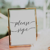 Minimalist Please Sign, Wedding Guestbook