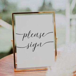 Minimalist Please Sign, Wedding Guestbook Invitation