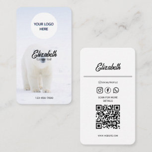 Minimalist Polar Bear Business Cards –Customisable