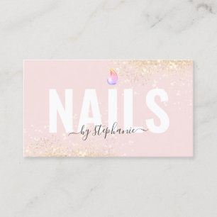 Minimalist Polish Nail Beauty Salon QR Code Pink Calling Card