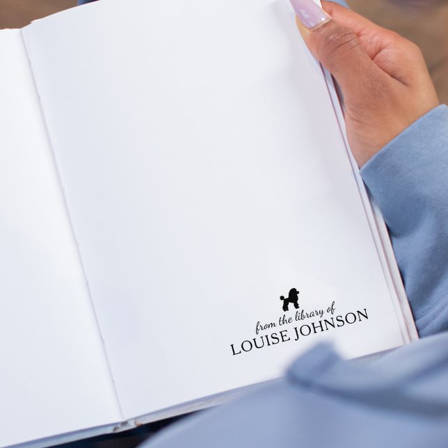 Minimalist Poodle Dog From the Library Of, Book Rubber Stamp (Creator Uploaded)