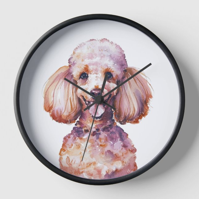 Minimalist Poodle Dog Inspired  Clock (Front)