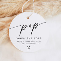 Minimalist Pop When She Pops Champagne Round