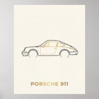 Minimalist Porsche 911 Line Art