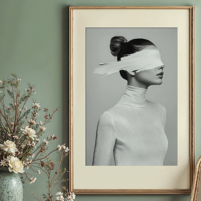 Minimalist Portrait Abstract Blindfold Poster (Creator Uploaded)