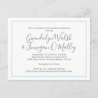 Minimalist Postcard Wedding Invitation Online RSVP
