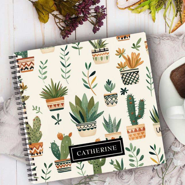 Minimalist Potted Plants Personalised  Notebook (Creator Uploaded)