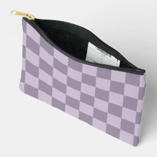 Minimalist Powder Blue Checkerboard Pattern  Accessory Pouch