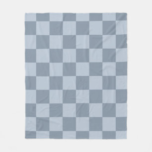 Minimalist Powder Blue Checkerboard Pattern Fleece Blanket