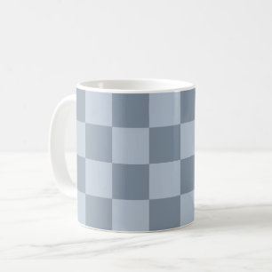 Minimalist Powder Blue Chequerboard Pattern Coffee Mug