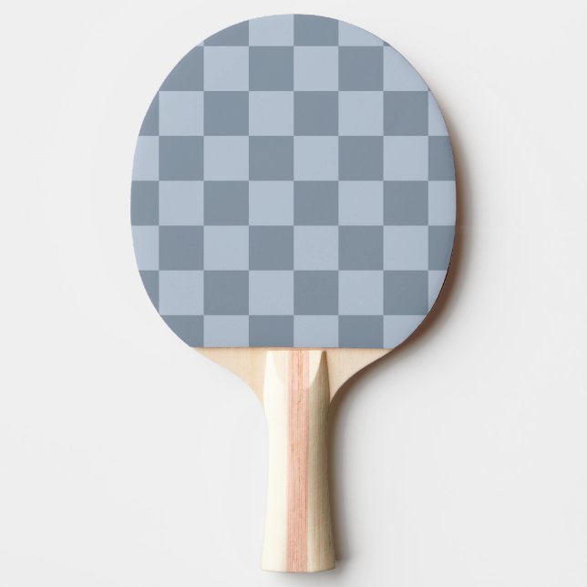 Minimalist Powder Blue Chequerboard Pattern Ping Pong Paddle (Front)