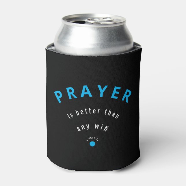 Minimalist PRAYER BETTER THAN WIFI Customised Can Cooler (Can Front)