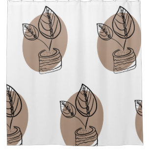 Minimalist Prayer Plant Botanical Floral Botany Shower Curtain