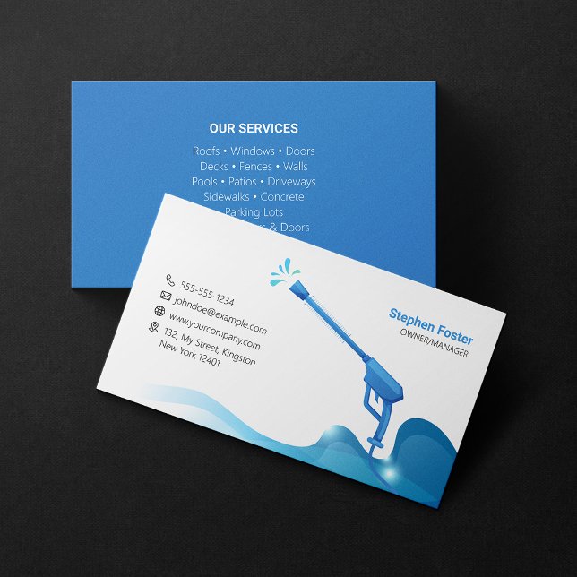 Minimalist Pressure washing Power Wash House Clean Business Card (Creator Uploaded)