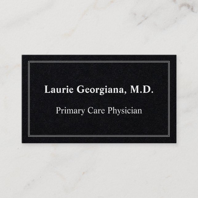 Minimalist Primary Care Physician Business Card (Front)