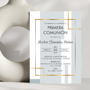 Minimalist Primera Comunion Cute First Communion Invitation