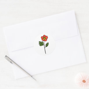 Minimalist Primrose Wedding Classic Round Sticker
