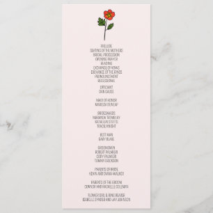 Minimalist Primrose Wedding Program