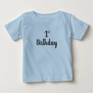 Minimalist Print First Birthday Tee