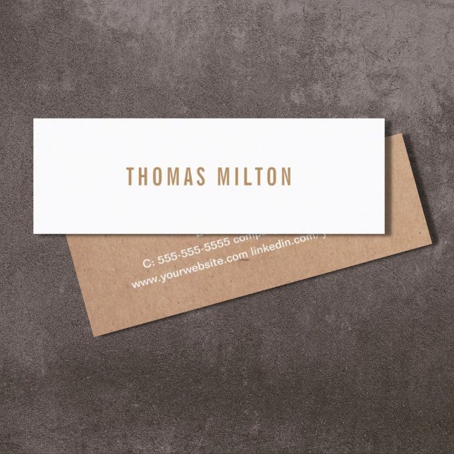 Minimalist Printed Kraft White Consultant Mini Business Card (Creator Uploaded)