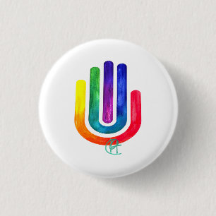 Minimalist Prism Hamsa Art 3 Cm Round Badge