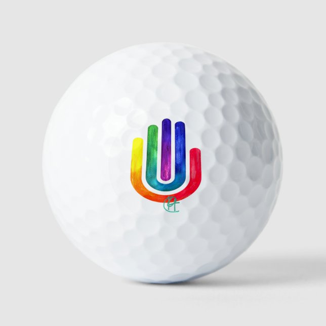 Minimalist Prism Hamsa Art Golf Balls (Front)