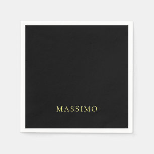Minimalist ProfeNassional Gold & Black Colour Name Napkin