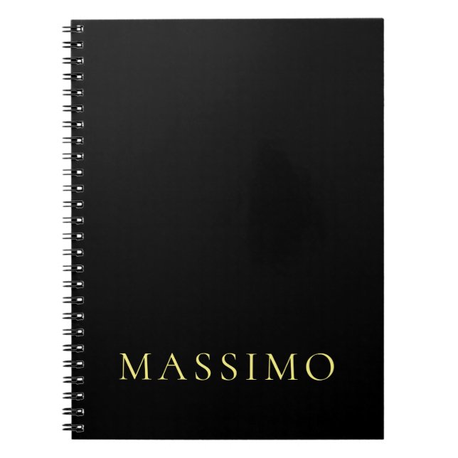 Minimalist ProfeNassional Gold & Black Colour Name Notebook (Front)