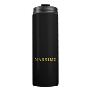 Minimalist ProfeNassional Gold & Black Colour Name Thermal Tumbler