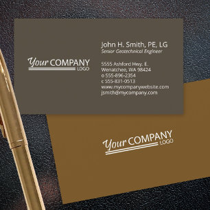 Minimalist, Professional 2-Tone Dark Brown Business Card
