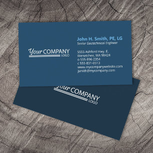Minimalist, Professional 2-Tone Navy Blue Business Card